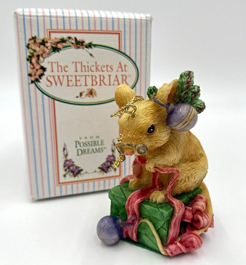 Thickets at Sweetbriar Beau Peek Mouse Christmas Ornament Brownen Ross VTG 1994